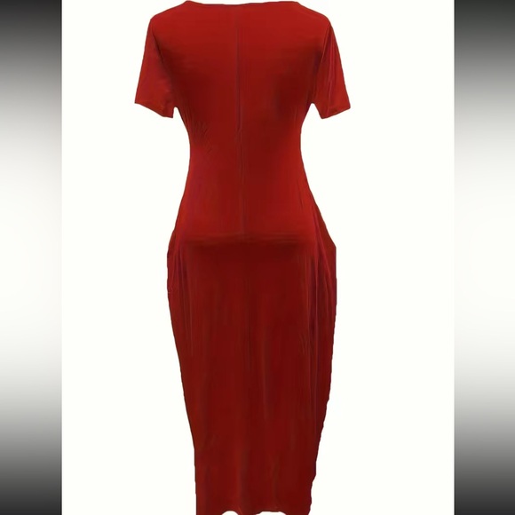 Boho burgundy side pockets comfy maxi dress - Picture 3 of 16